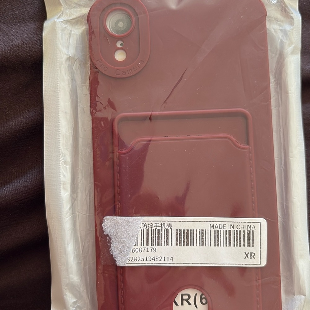Red Phone Case with Card Holder XR IPHONE